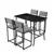 Hanah Home Set barskih stolova i stolica, 110 x 70 x 92 cm, 5 delova, Siva