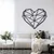 WallXpert metalni zidni ukras 5069, geometrijsko srce, 46 x 38 cm, crni