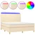 Vidaxl Box spring postelja z vzmetnico LED krem 160x200 cm blago