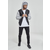2-colour zip-up sweatshirt BLK/GREY