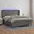 Krevet box spring s madracem LED sivi 180x200cm od umjetne kože