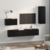 TV Kabinet za Zid Zidne 4 pcs Crni hrast Konstruirano drvo