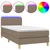 Greatstore Box spring postelja z vzmetnico LED taupe 90x190 cm blago