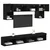 TV zidne jedinice s LED-om 6 pcs Crni hrast Konstruirano drvo