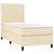 Vidaxl Box spring postelja z vzmetnico krem 90x190 cm blago