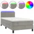 Greatstore Box spring postelja z vzmetnico LED svetlo siva 90x190cm žamet