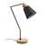 Opviq Stona lampa E27 Socket, Crno-Hrast