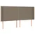 Vidaxl Box spring postelja z vzmetnico LED taupe 200x200 cm blago