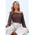 Trend Alacati Stili Ženska bluza Alc-X14393, Smeđa