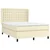 Vidaxl Box spring postelja z vzmetnico krem 140x190 cm umetno usnje