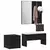 Set namještaja za predsoblje 3 pcs Crni hrast 80 x 31 x 40 cm