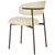 MID.YOU STOL, les, kovina, tekstil bela