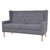 2-dijelni set sofa od tkanine sivi
