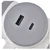Delilec 2x, 1xUSB-A+1xUSB-C, belo-sivo
