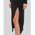MICHAEL Michael Kors TURTLE NK SLIT MIDI DRS Črna