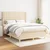 Vidaxl Box spring postelja z vzmetnico krem 140x200 cm blago