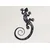 WallXpert metalni zidni ukras 5084, ornamentalni gušter sa spiralnim repom, 28 x 45 cm, crni