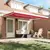 Skrovita tenda Crvena 400 × 300 cm Tkanina i Metal