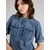 VERO MODA Dolga srajca Jennie  moder denim