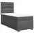VIDAXL Box spring postelja z vzmetnico temno siva 100x200 cm blago