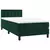Vidaxl Box spring postelja z vzmetnico LED tem. zelena 90x200 cm žamet