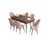 Hanah Home Set Trpezarijski sto i 6 stolica Roz, Roze-braon