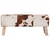 vidaXL klop 110 x 30 x 45 cm Pravo usnje Rjava in bela