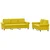 2-dijelni set sofa s jastucima žuti baršunasti