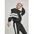 Womens Crinkle Batwing Jacket blk/wht