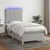Vidaxl Box spring postelja z vzmetnico LED sv. siva 100x200 cm blago