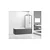 REA-K7390 - Staklena pregrada za kadu LAGOS 140x80 cm crna/prozirna