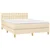 Vidaxl Box spring postelja z vzmetnico krem 140x190 cm blago