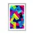 Plakat s paspartujem geometrijski vzorec z grunge učinkom - 20x30 white