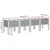 Vrtna sadilica s nogama plava siva 160 x 40 x 42 cm PP