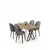 Hanah Home Trpezarijski set, 5 komada, Sivi