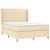 Vidaxl Box spring postelja z vzmetnico krem 140x200 cm blago