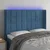 Vidaxl LED posteljno vzglavje temno modro 147x16x118/128 cm žamet