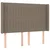 Vidaxl LED posteljno vzglavje taupe 147x16x118/128 cm blago