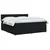 vidaXL Postelja boxspring z vzmetnico Črna 200 x 200 cm Blago