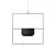 Aberto Design Dekorativna saksija Pandantif, 40x40x17 cm, Crna
