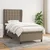 Vidaxl Box spring postelja z vzmetnico taupe 90x200 cm blago