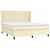 Vidaxl Box spring postelja z vzmetnico krem 180x200 cm umetno usnje