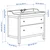 HEMNES / RUTSJÖN Post.umiv. s fiokama/umiv/slavinom, bela, 102x49x95 cm
