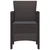 Vidaxl Vrtni Stol z blazino 4 szt. Rjava 53 x 49 x 85 cm Polipropilen