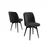 Hanah Home set trpezarijskih stolica Jiva 6 kom, crna tkanina Babyface, crne metalne noge