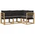 Set vanjskih sofa s jastukom 4 pcs Bijela i crna