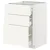 METOD / MAXIMERA Podni element s 3 fioke, bela/Vallstena bela, 60x60 cm