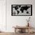 WallXpert metalni zidni ukras 5271, mapa sveta sa mrežom i ružom kompasa u ramu, 75 x 43 cm, crni