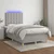 vidaXL Box spring postelja z vzmetnico LED sv. siva 120x200 cm blago