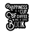 Wallity Zidna dekoracija Happiness Coffee, 38 x 44 cm, Crna